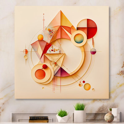 «Orange and Yellow Geometric Abstract II», reproduction sur toile flottante