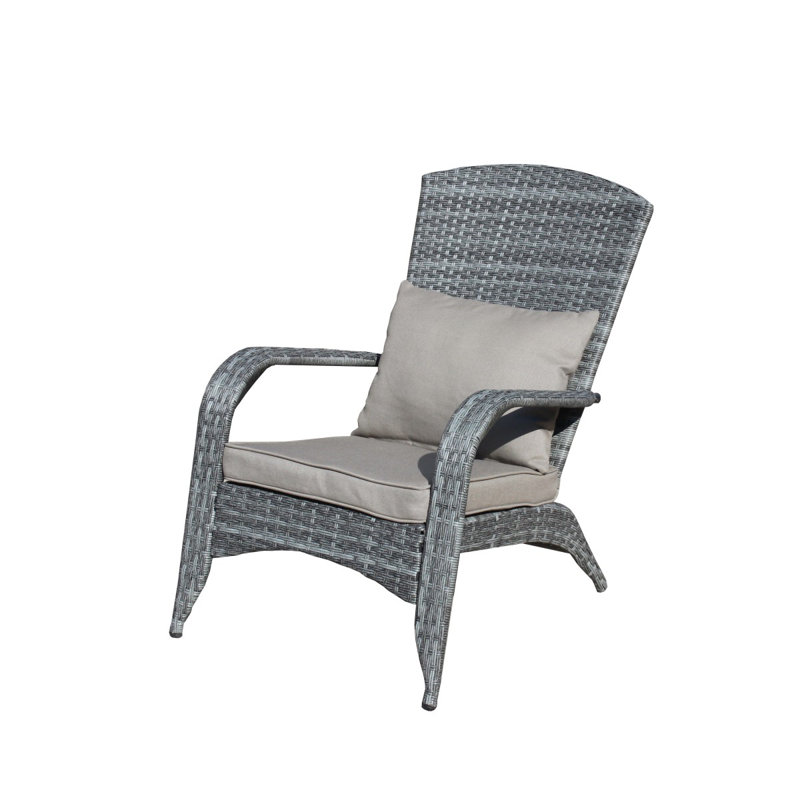 Chaise de patio avec coussins, Coussin gris / cadre gris