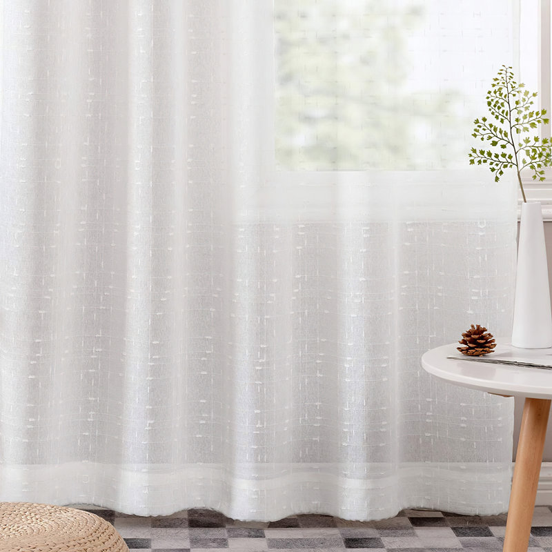 Voilage pour rideaux, Blanc, l 52" x L 63"