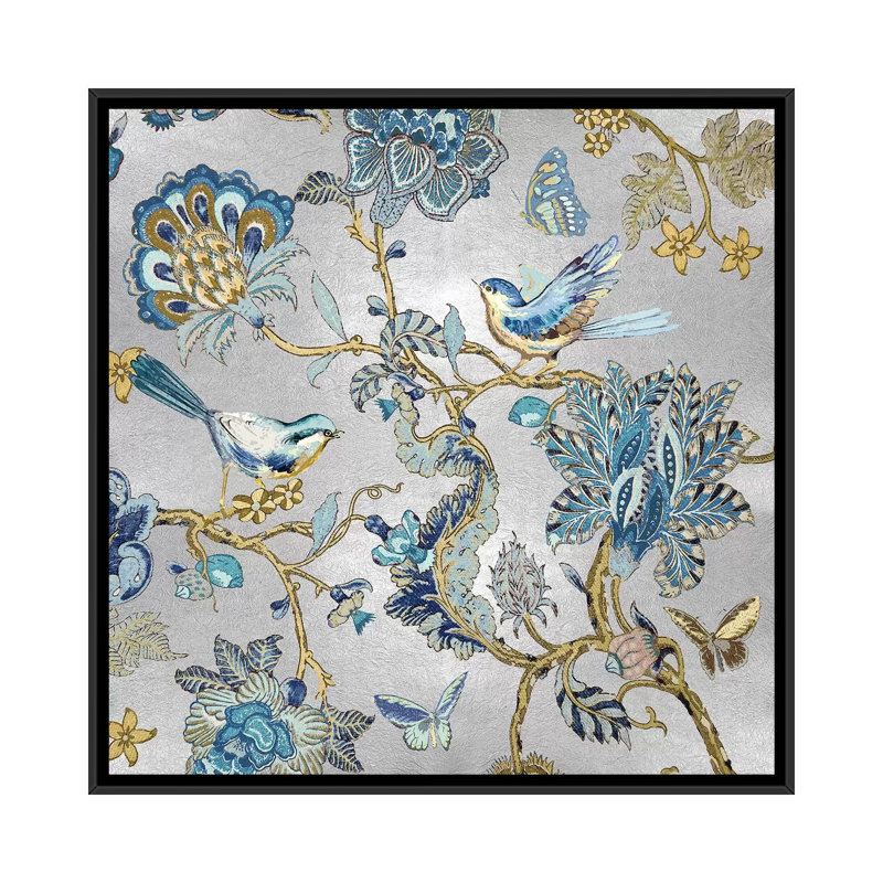 « passing through i on silver », reproduction d’art sur toile en argent, H 18 po x l 18 po x P 1,5 po, Toile avec cadre noir