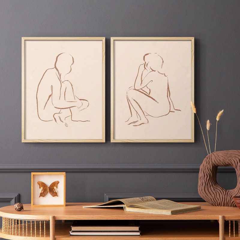 Reproduction encadrée I-Premium Soseed Pose - prête à être accrochée - aucun clou requis - aucun clou requis, Bois naturel