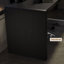 Bureau d'angle noir tout en bois massif, bureau en forme de L pour la maison-740892293-740892351
