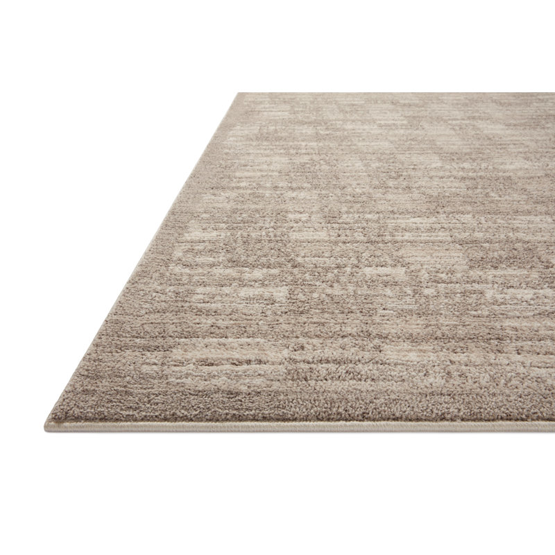 Darby Pebble and Sand Geometric Synthetic Runner Rug