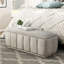 Banc de rangement taupe Modern Home avec contreplaqué et base en tissu élégant