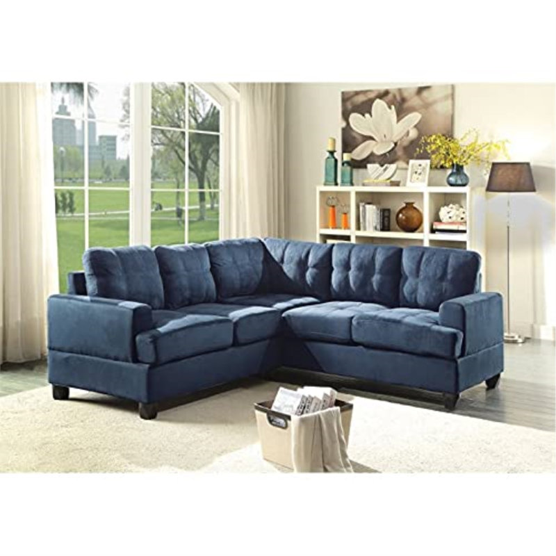 Sandridge Sectional, Navy Blue Velvet