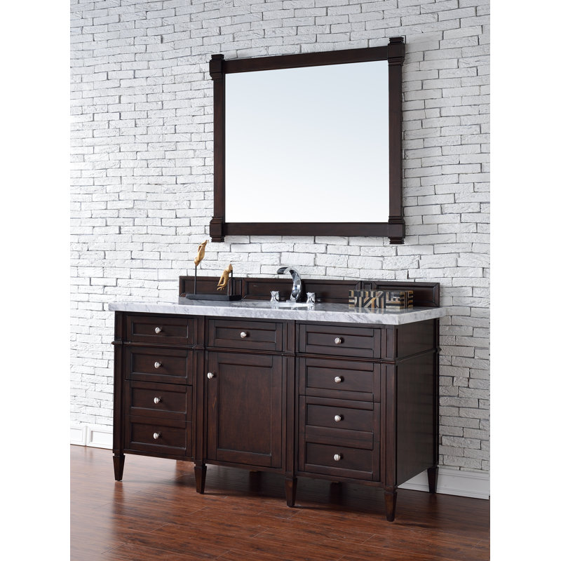 Brittany 60'' W Single Bathroom Vanity Base, Burnished Mahogany