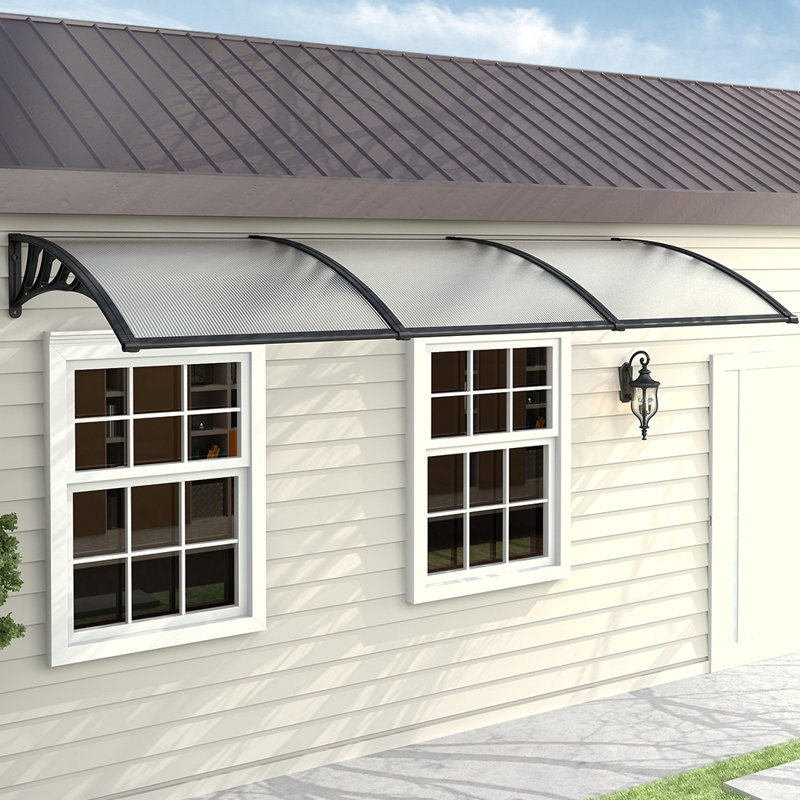 Sol 27 Outdoor 100cm D Plastic Black Cover Retractable Door / Window Awning, Black, 28cm H x 270cm W x 100cm D