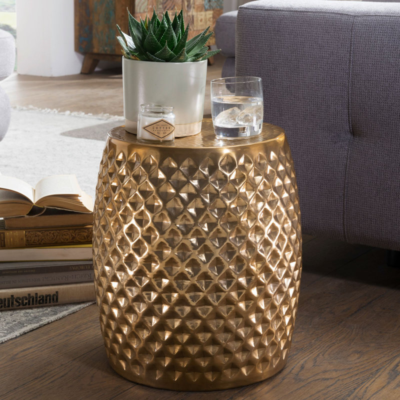 Coen End Table, Gold