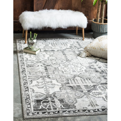 Tapis ivoire à motif géométrique Godina