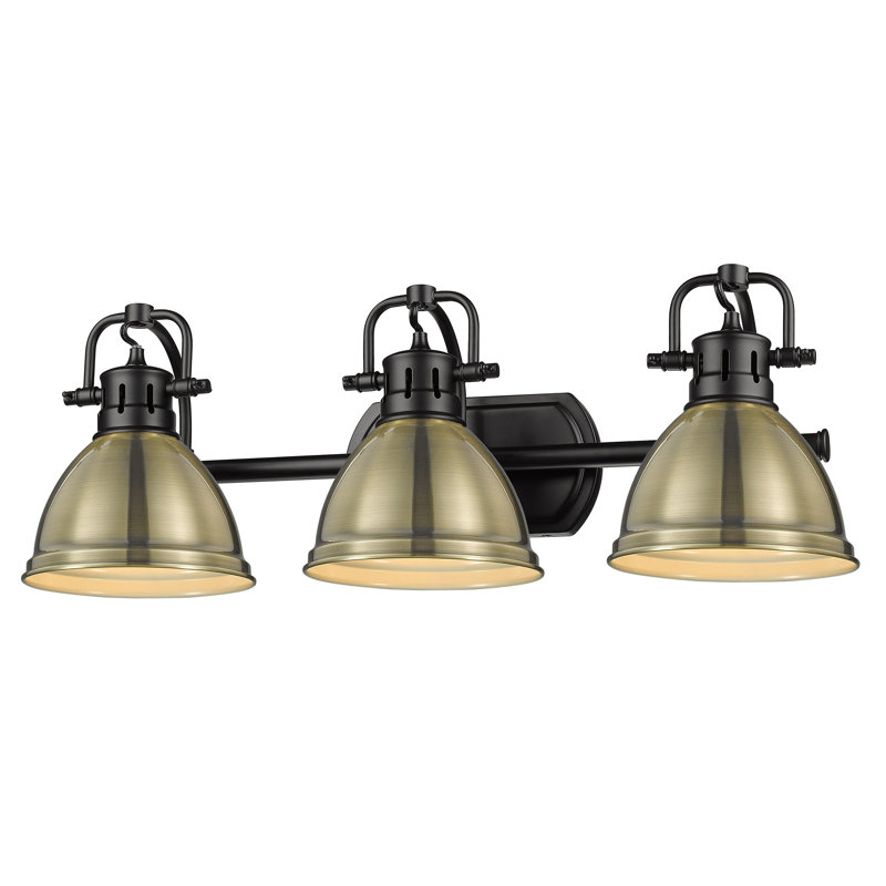 Drakeford Dimmable Vanity Light, Matte Black, Aged Brass