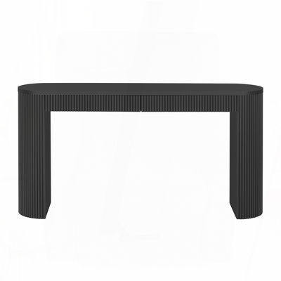 58.2" Entryway Table with Large Top and Dual Drawers,Console Table with Arched Sturdy Legs Stripe Design