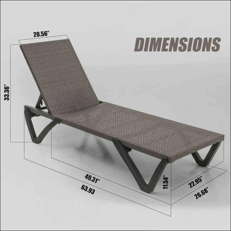 Méridiennes de patio durables, conception en rotin réglable avec roues pour la cour arrière