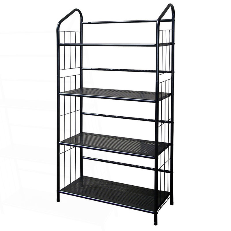 4-Tier Metal Standing Book Shelf, Living Room Shelving Unit, (4 Shelves) 49.04"H x 26.03"W x 11.06"D