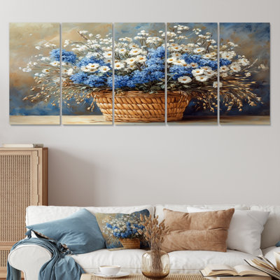 Ensemble de fleurs bleues et blanches