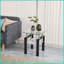 Table basse 2 pièces en verre trempé transparent pour le salon, peu encombrante et amp; Table d'appoint facile à nettoyer-579716566-579716554