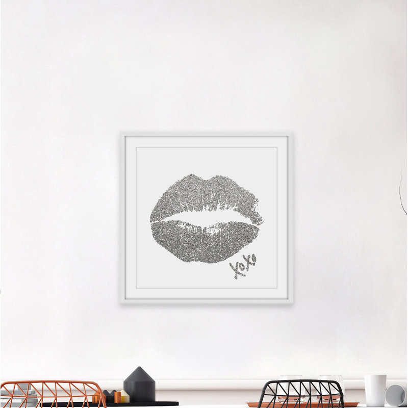 «XOXO II», reproduction d'art encadrée, H 32 po x l 32 po