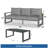 Premium All-Weather Aluminum Patio Sofa Set with Tempered Glass Table-804696345