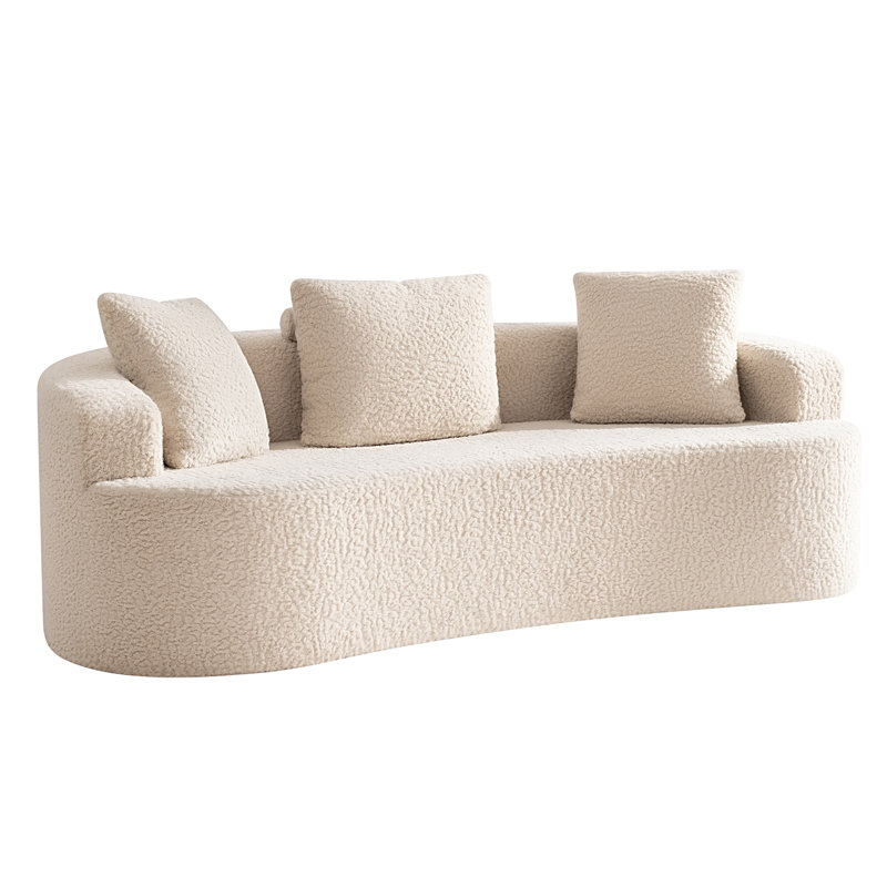 Canapé en tissu pelucheux Boneless, Beige