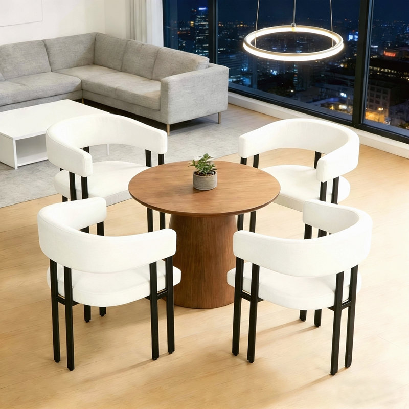 Ensemble de 2 chaises de salle à manger Modern Modern, Blanc