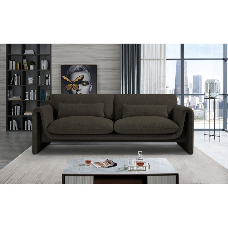 Canapé 86 ", Tissu brun bouclé