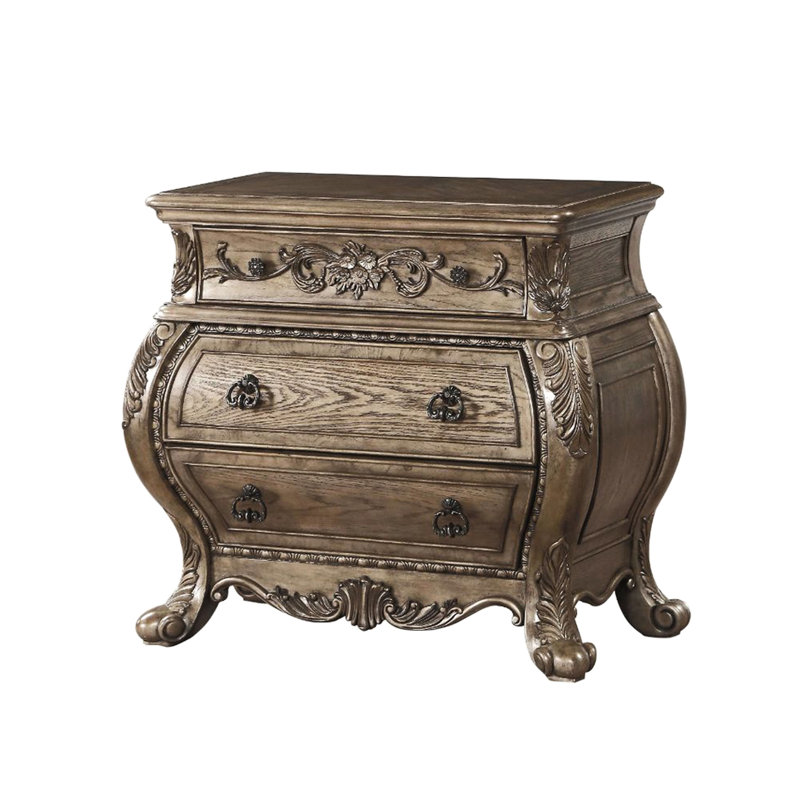Table de chevet 3 tiroirs Traditional