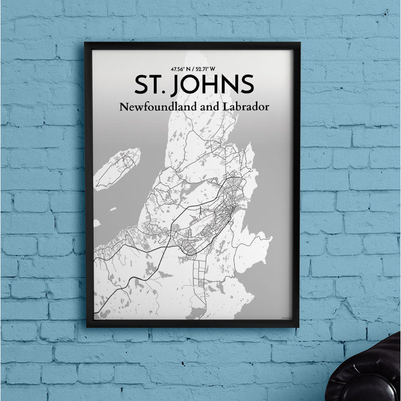 St. Johns City Map - No Frame Print, 43.2cm H x 27.9cm W x 0.13cm D