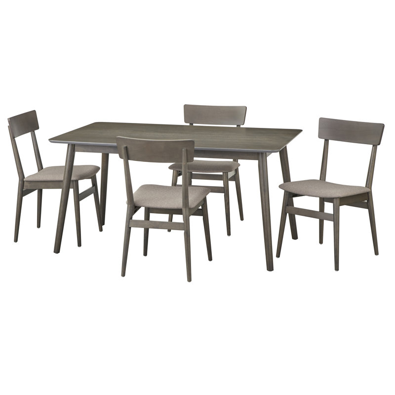 Ensemble de salle à manger Middlebury, 5 pièces : 1 table, 4 chaises, Gris