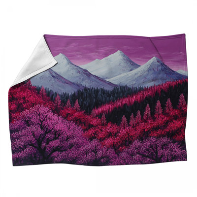 Jeté en molleton Mountains - Jetés paysage pour canapés ou lits