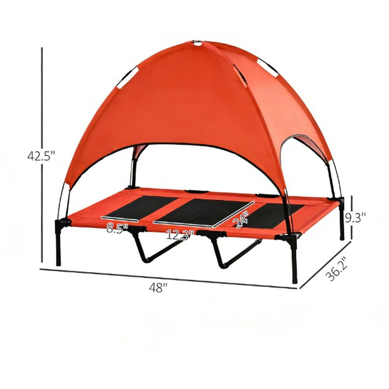 Lit surélevé pour chien avec auvent, structure légère et respirante, pour auvent pour chien Canine Friends - lit de bébé amélioré, filet, formats portables