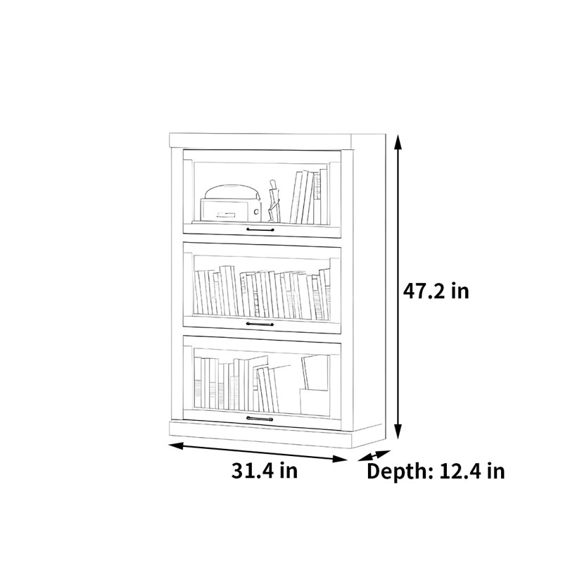 Une bibliothèque simple et stable, (3 tablettes) H 47,2 po x l 31,4 po x P 12,4 po, Blanc