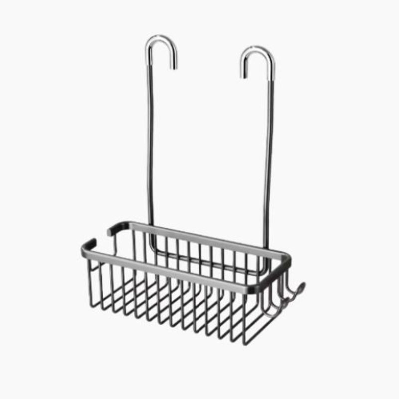 Serviteur de douche en acier inoxydable - Organisateur de salle de bain mural sans perçage, Gris