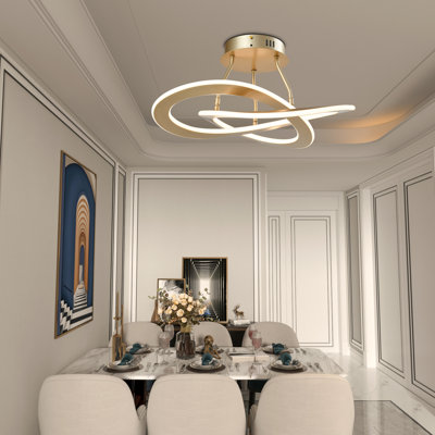 Concord 19.69" W 2-Light Integrated LED Dimmable Semi Flush Mount