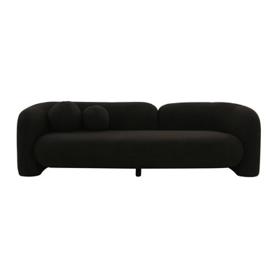 Tov Furniture Amelie Black Faux Fur Sofa