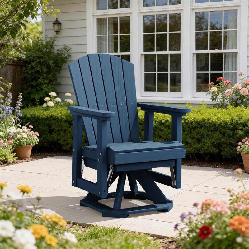 Chaise berçante rotative en PEHD Adirondack, Marine