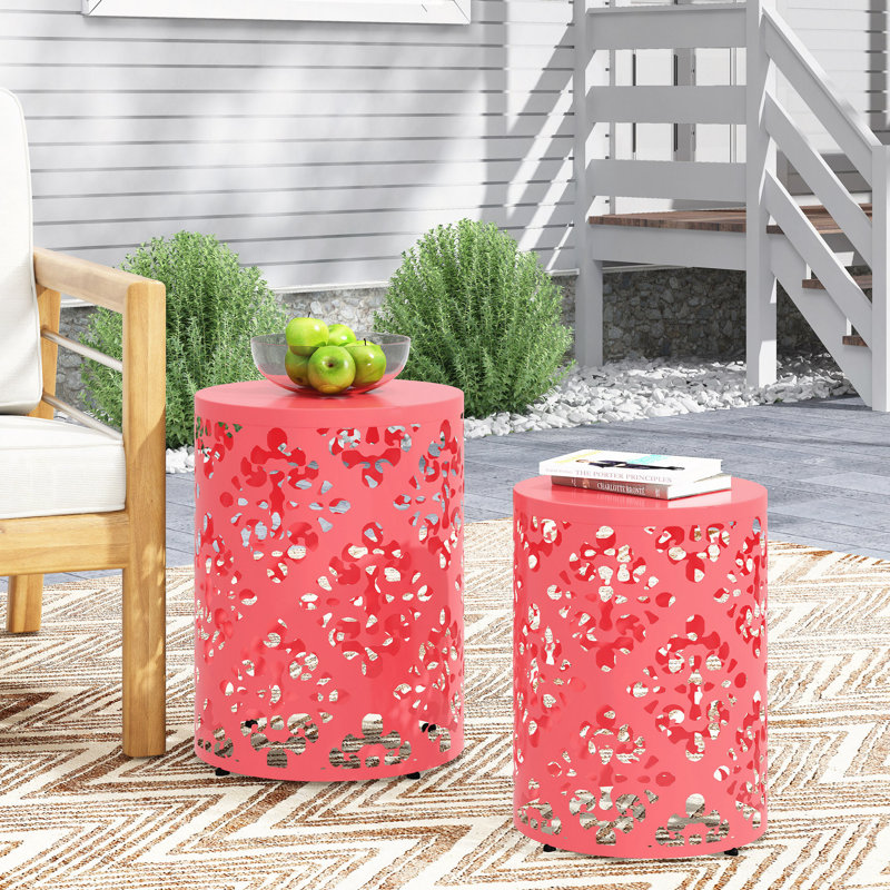 Table de bout en métal S / 2, Corail