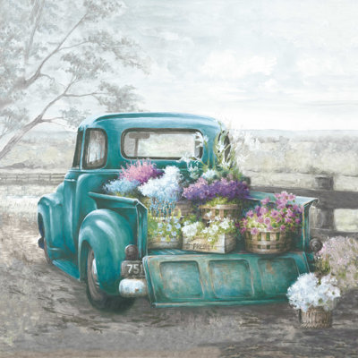 " Truckbed Bright Flowers " Painting Print