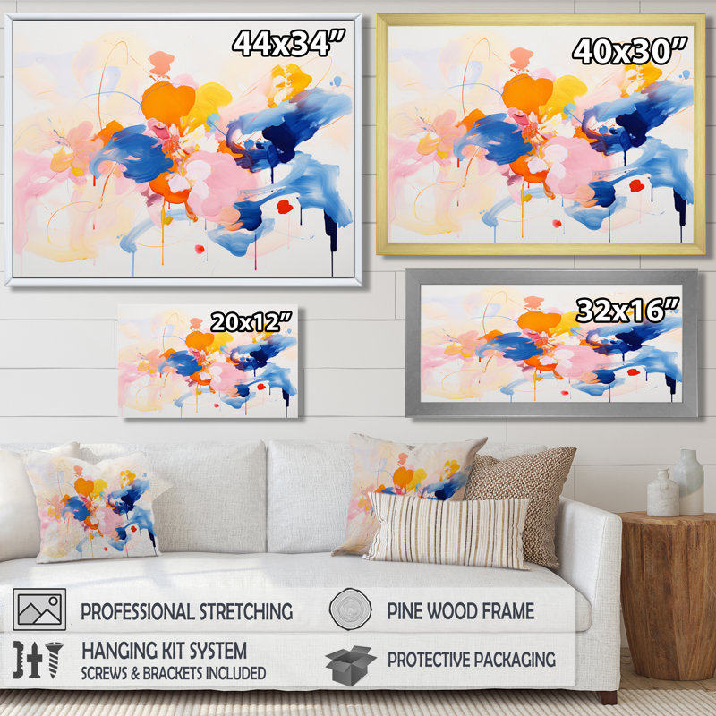 Beyond The Veil Expressionism - Abstract Wall Art Print, Brown Floater Framed Canvas, 30" H x 40" W x 1.5" D