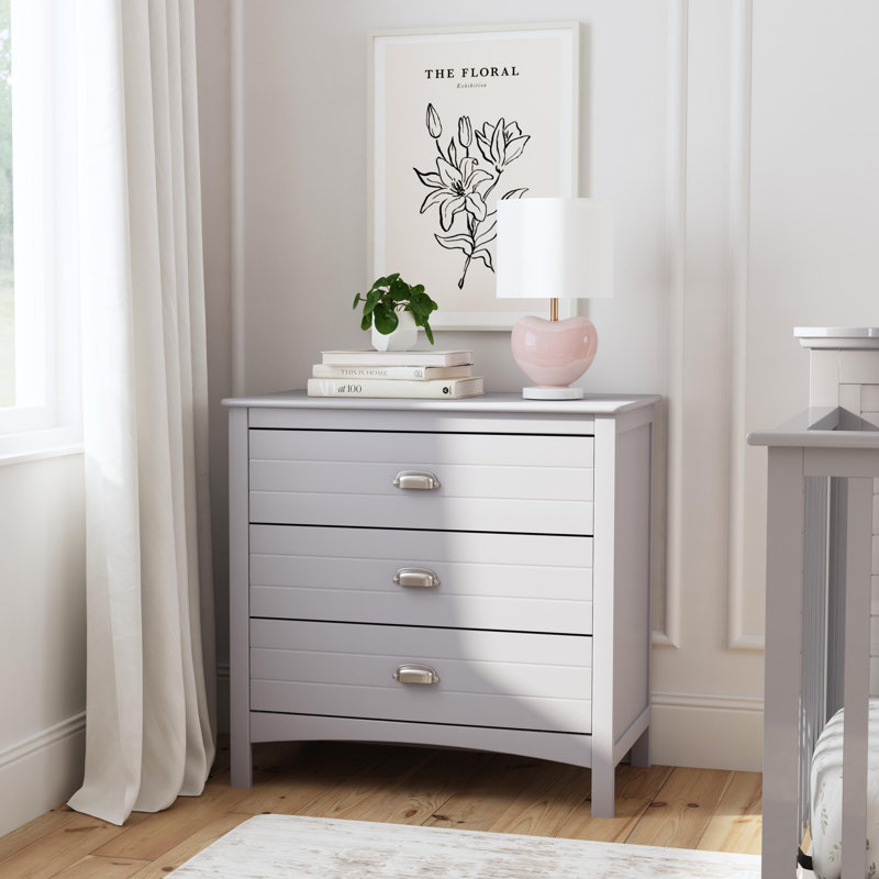 Nolan 3 Drawer Dresser, Gray