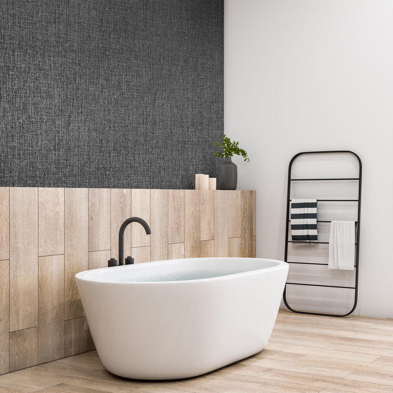 Precious Collection Metallic Canvas Wallpaper Roll, Black