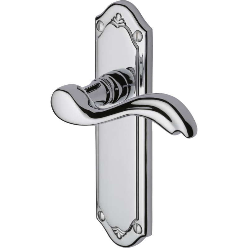 Heritage Brass Heritage Door Handle Lever Latch Lisboa Design, Polished Chrome
