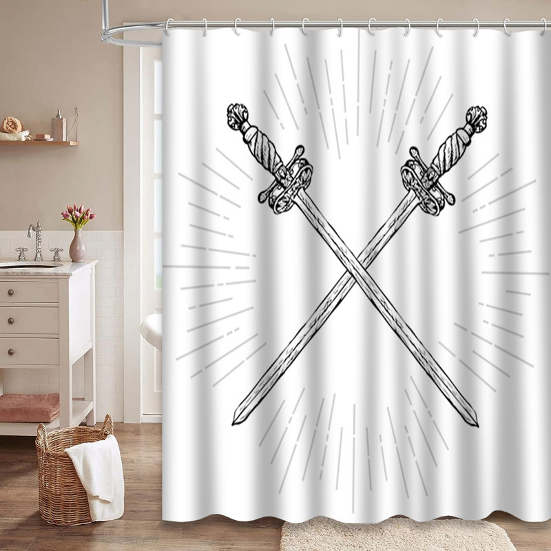 Rideau de douche Ornate Sword, L 72 po x l 84 po