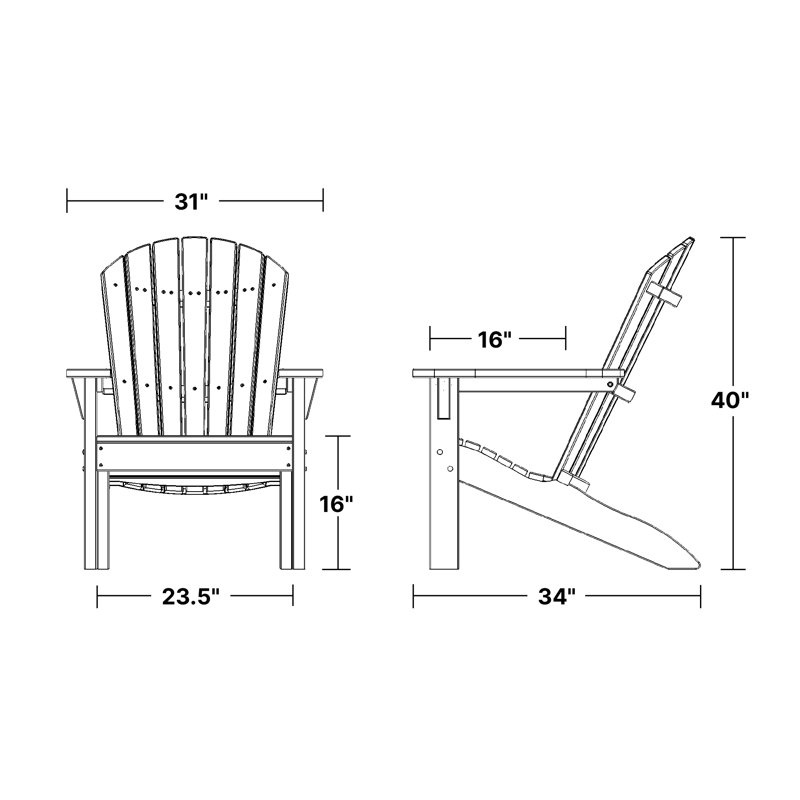 Heritage Outdoor Adirondack Chair, Turf Green/White