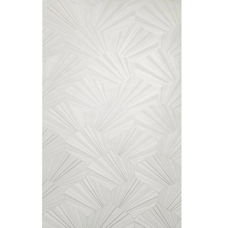 Papier peint texturé géométrique vague ivoire ivoire