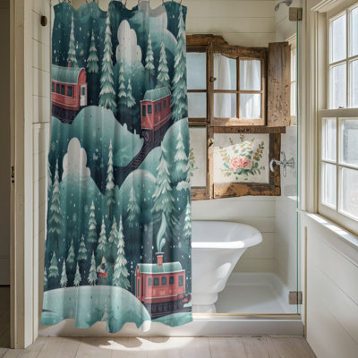 Winter Train - Premium Shower Curtain