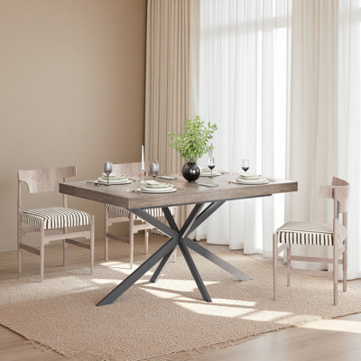 55.11"-70.86"Retro Rectangular Stretch Dining Table, Top And Relief Plate,With Storage Box,Suitable for dining rooms, kitchens, and living rooms