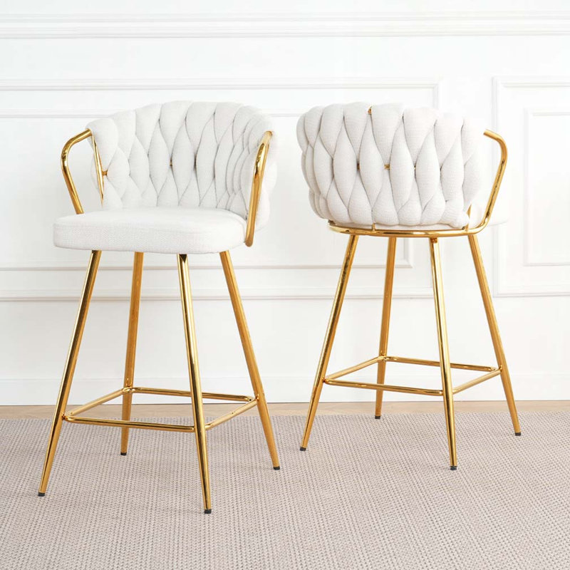 Tabourets de bar Rukja, Blanc