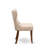 5 Piece Dining Room Table Set Includes a Rectangle Rustic Wood Dining Table and 4 Light Tan Linen Fabric Upholstered Chairs, Antique Walnut-708523468-708523469-708523466