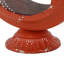 Porte-bougie Cia, forme ovale 12 po, cadre en fer rouge avec centre en verre