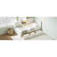 Cadre de lit en forme de L avec tiroir et bibliothèque, lit d'angle en bois avec lit à DEL et port USB pour petite pièce, chambre à coucher, chambre d'amis, double, blanc
