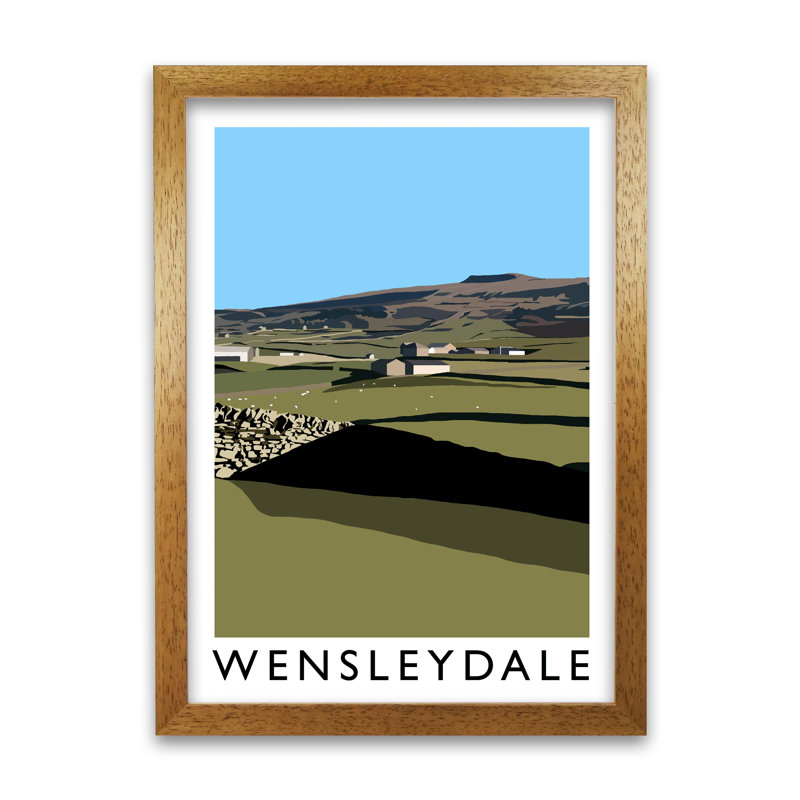 Wensleydale by Richard O'Neill - Single Picture Frame Print, 42 cm H x 29.7 cm W, Honey Oak